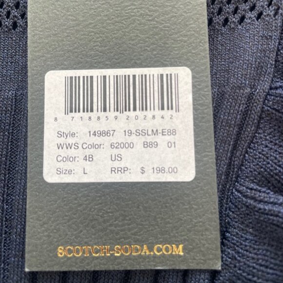 Scotch and Soda Pointelle Knit Dress Color: Night Melange Size L - Picture 9 of 11